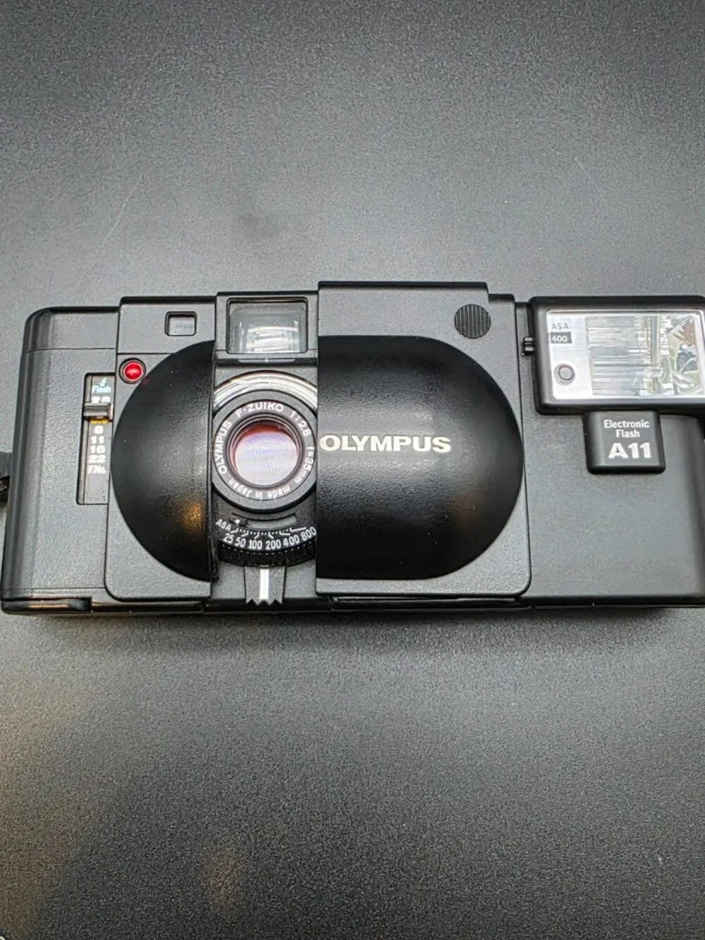 Olympus XA Black Rangefinder Film Camera w/ A11 From JAPAN case manual